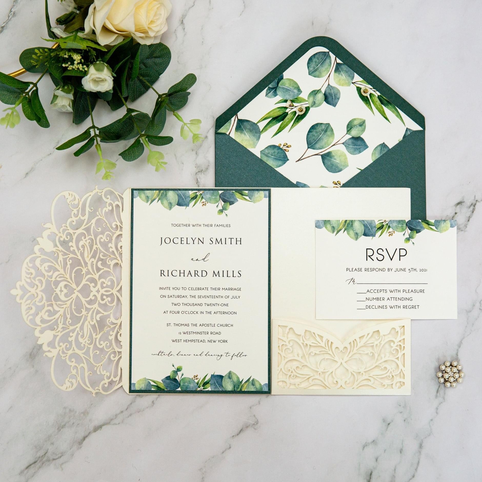 Green wedding invitations, green wedding, green wedding cards