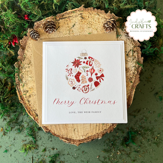 Personalised Bauble Christmas Card