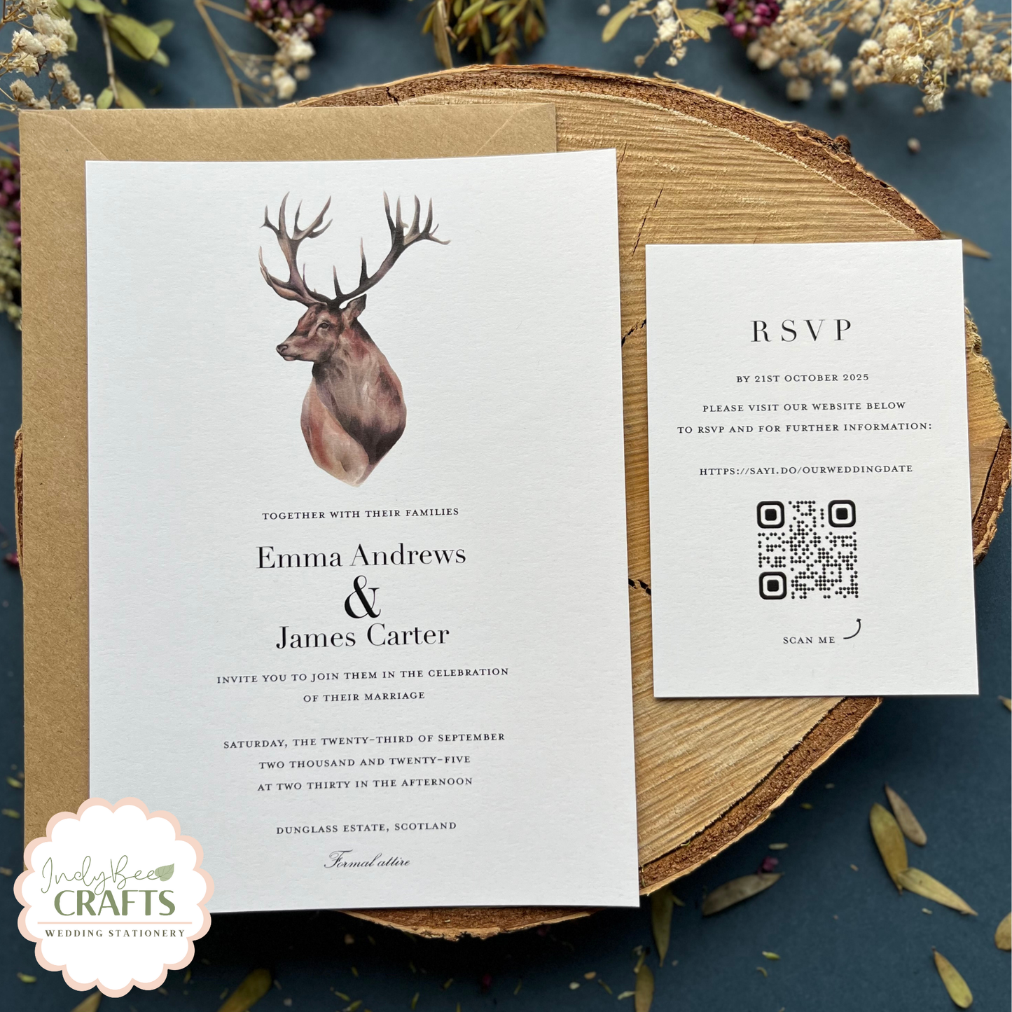 Scottish Stag Wedding Invitation