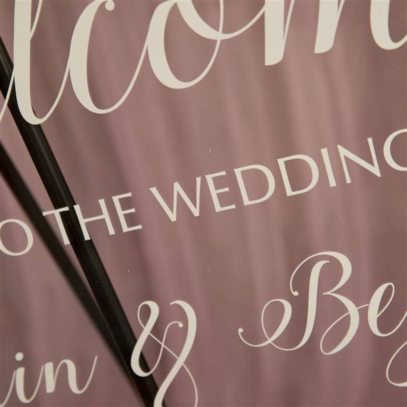 Burgundy Floral Clear Acrylic Welcome to our Wedding Sign